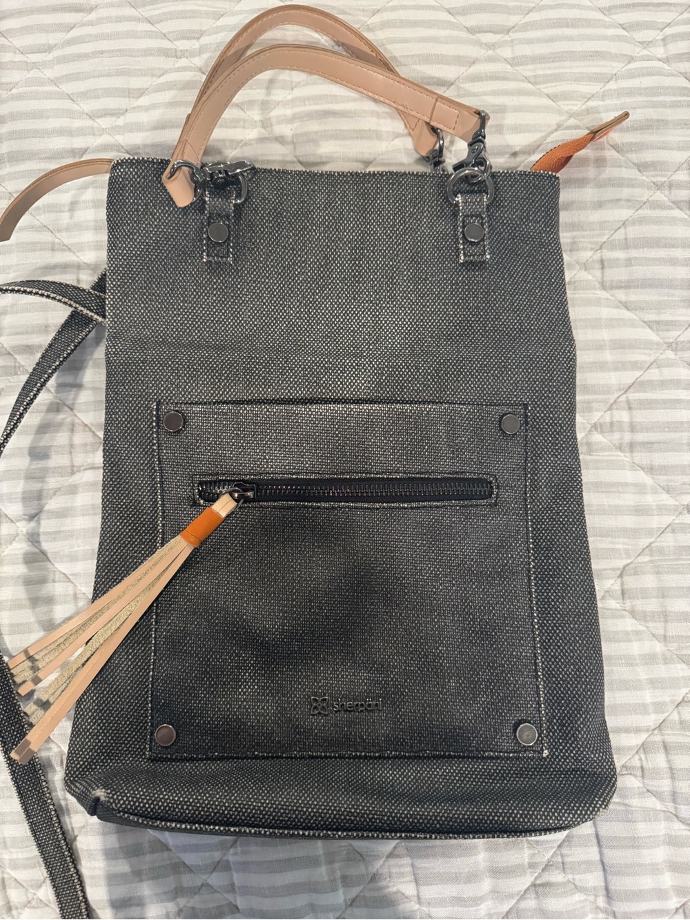 Sherpani Black Canvas Crossbody Bag